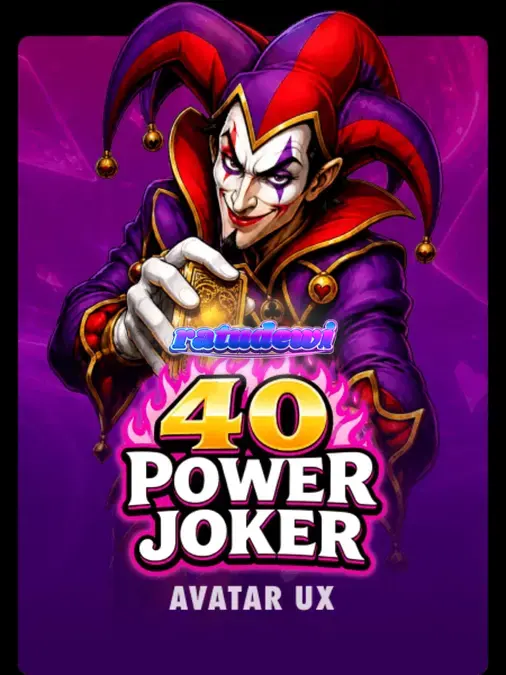 Tampilan visual slot 40 Power Joker dengan nuansa neon retro